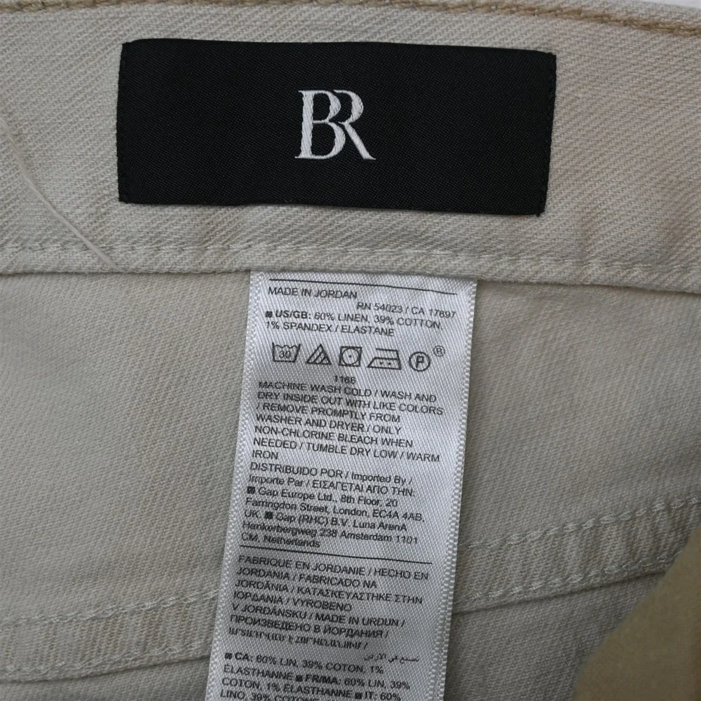 Banana Republic 31x30 Khaki Linen Denim 869333 Traveler Slim Mens Jeans